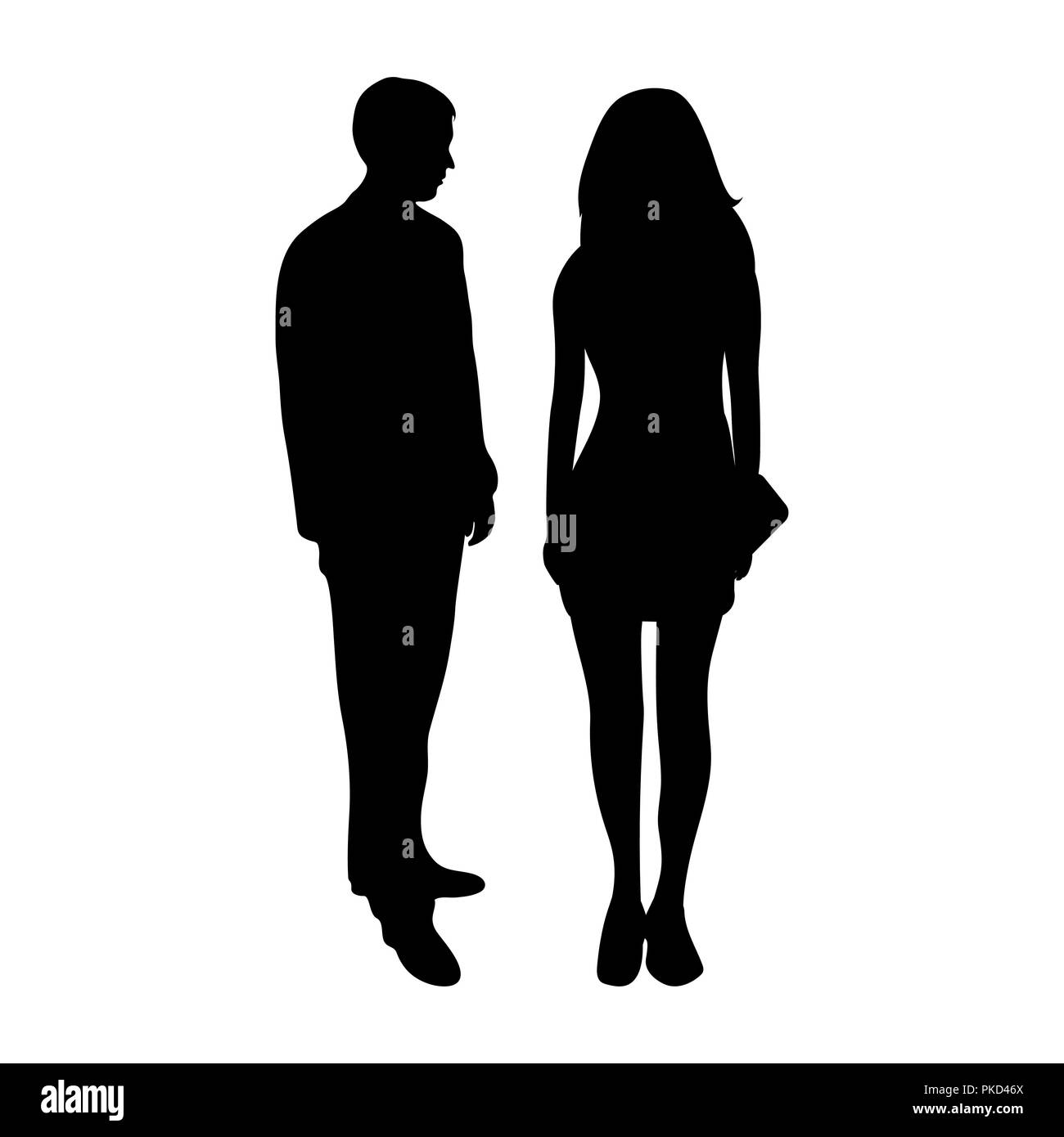 Silhouettes d'un homme et une femme Illustration de Vecteur