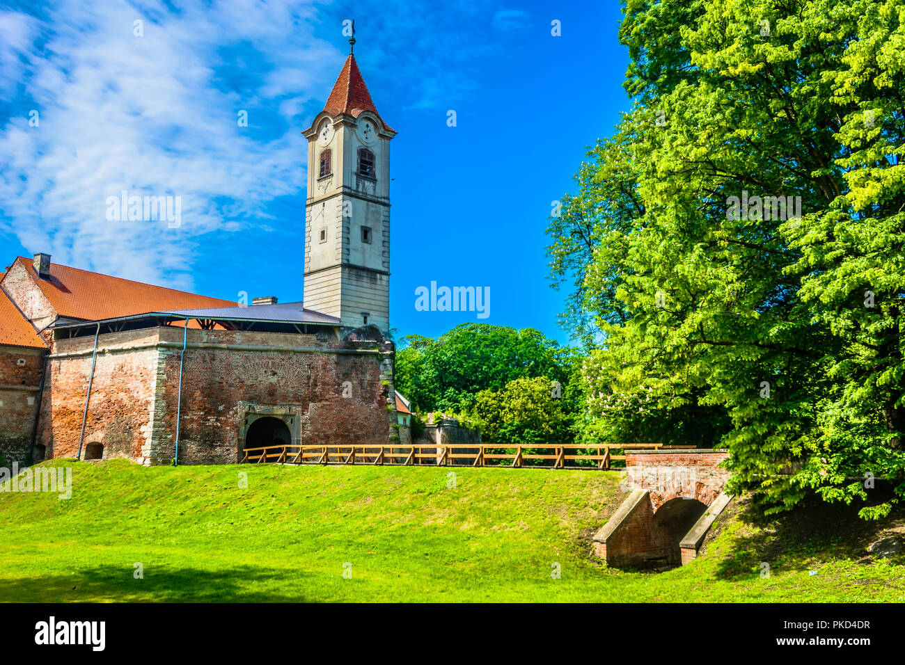 Vue panoramique au vieux château à Cakovec Croatie, ville de voyager. Banque D'Images