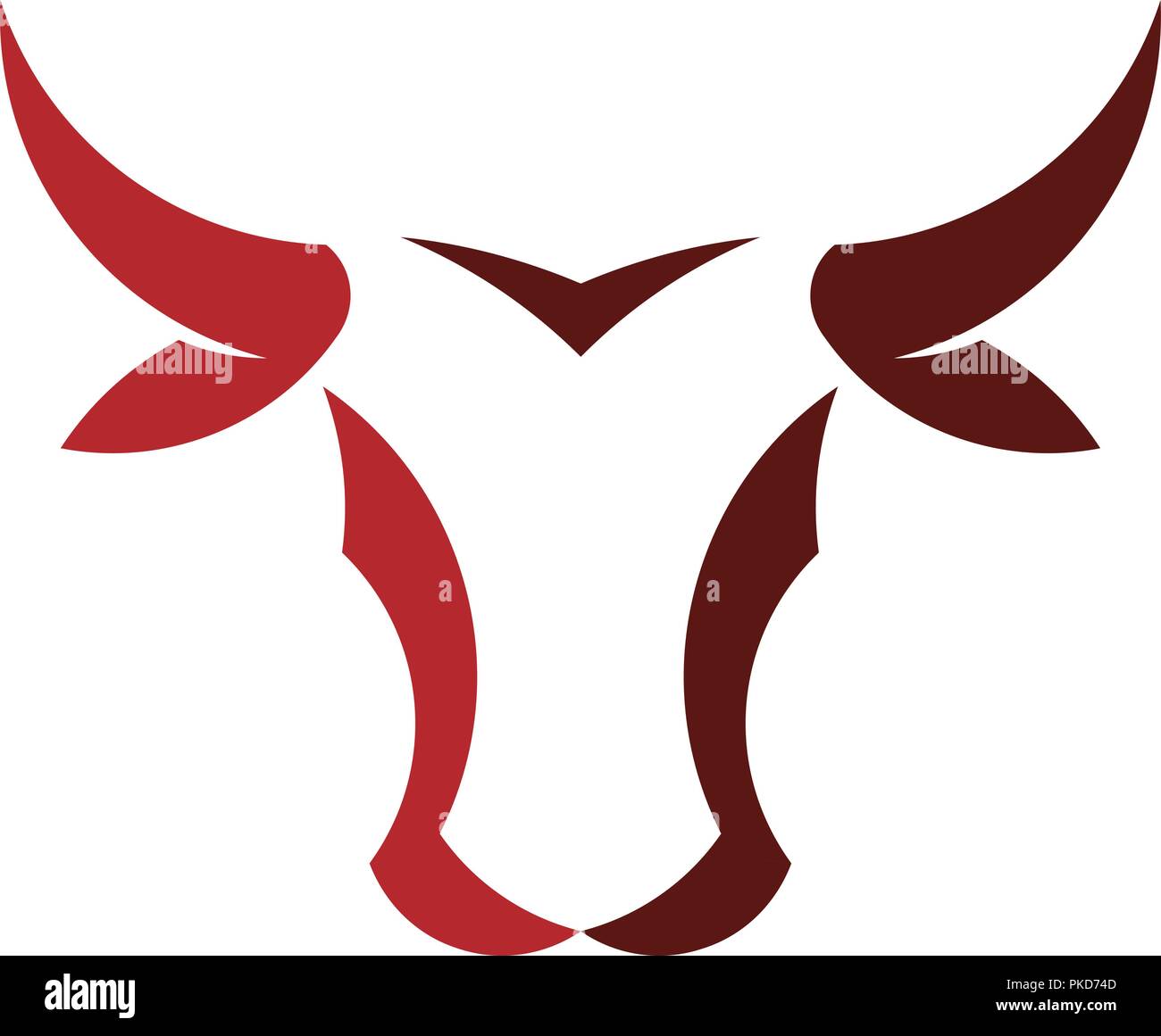 Résumé simple tête Bull logo vector concept illustration, tête de buffle,logo logo tête de taureau taureau signe logo Animal. Illustration de Vecteur