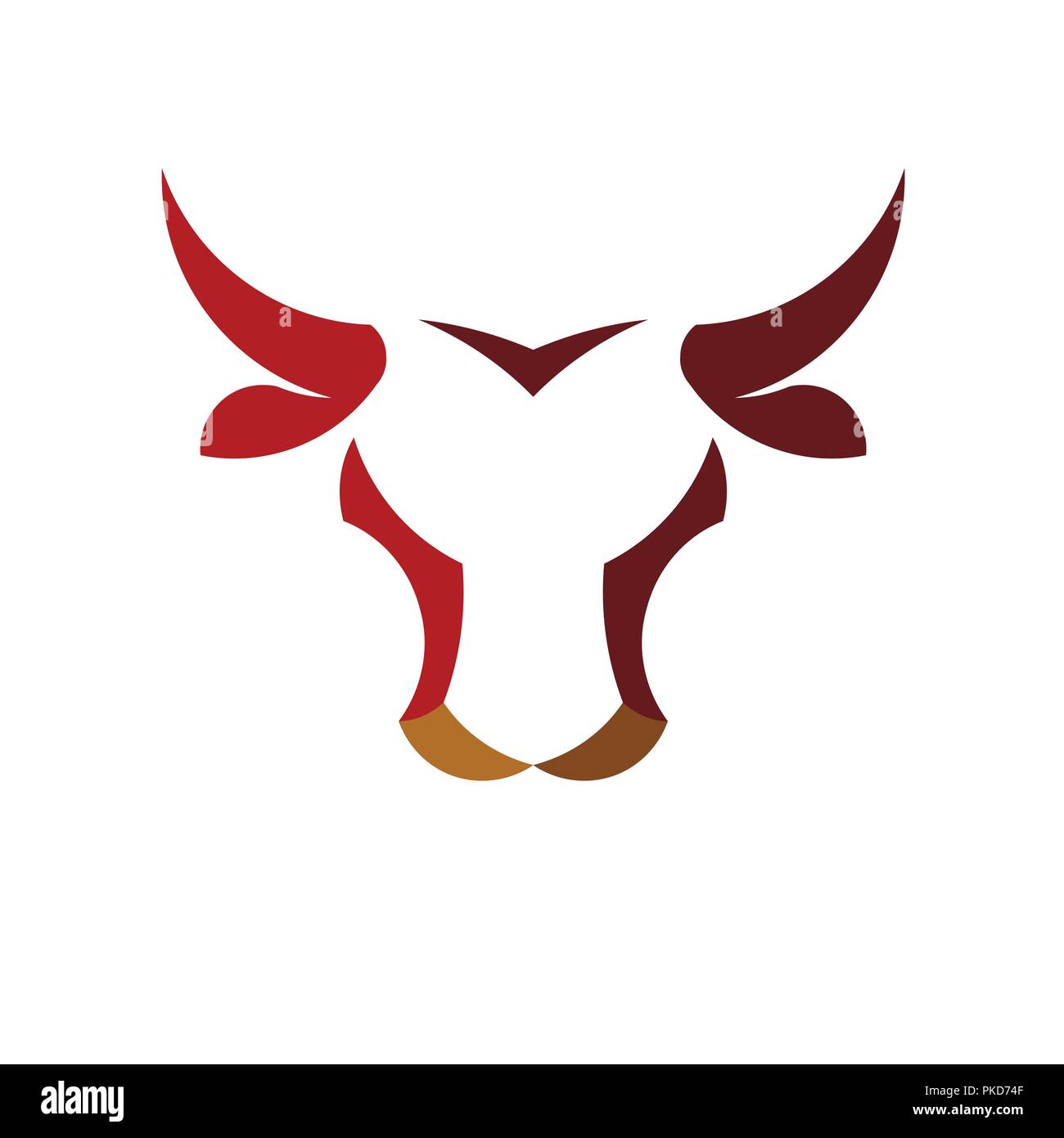 Résumé simple tête Bull logo vector concept illustration, tête de buffle,logo logo tête de taureau taureau signe logo Animal. Illustration de Vecteur