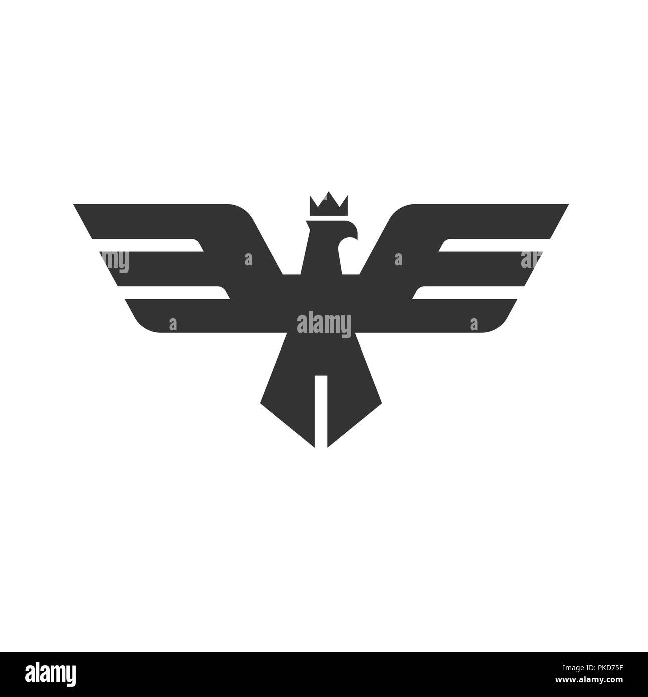 Eagle head avec logo en couronne, Hawk modèle graphique mascotte, le pygargue à tête blanche logo vector, eagle technologie concept logo vector, créative et moderne eagle bird Illustration de Vecteur