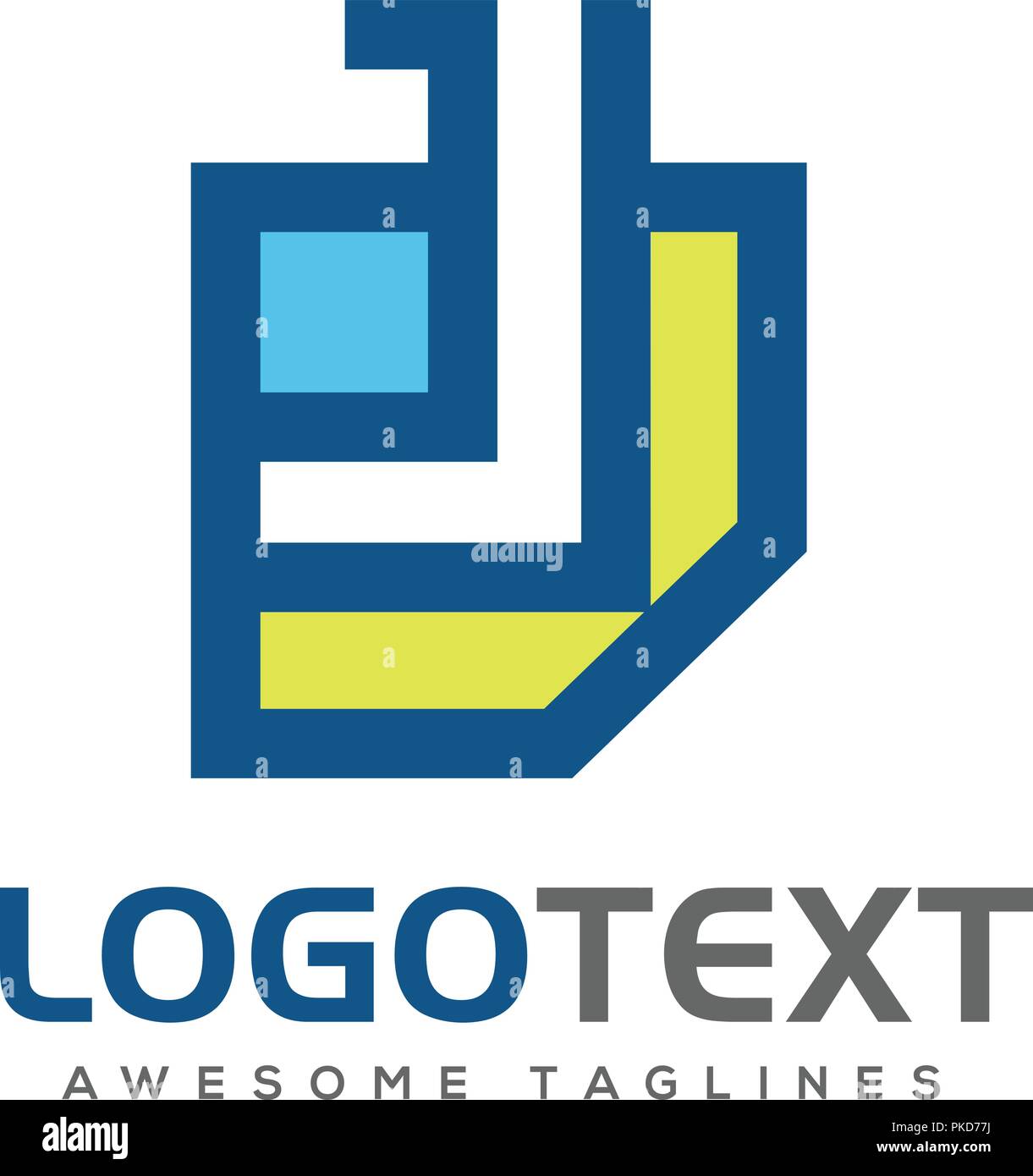 Lettre J paper logo design illustration vectorielle,modèle de lettre J lettre J, vecteur logo vector logo, création logo lettre Lettre J Illustration de Vecteur