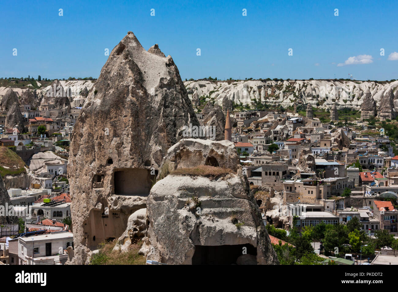 Maisons taillées dans la roche, Goreme, Cappadoce, Turquie Banque D'Images