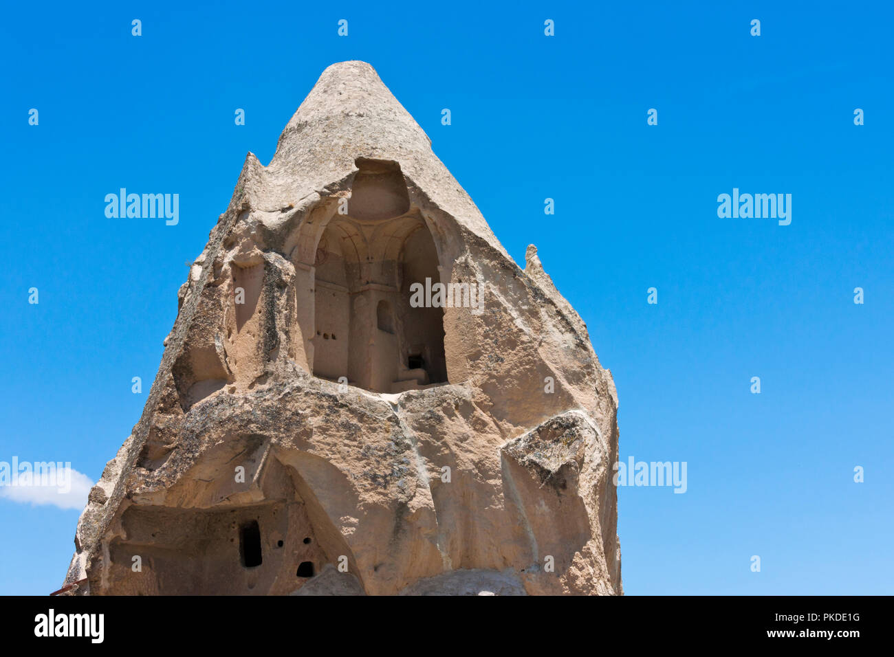 Maisons taillées dans la roche, Goreme, Cappadoce, Turquie Banque D'Images