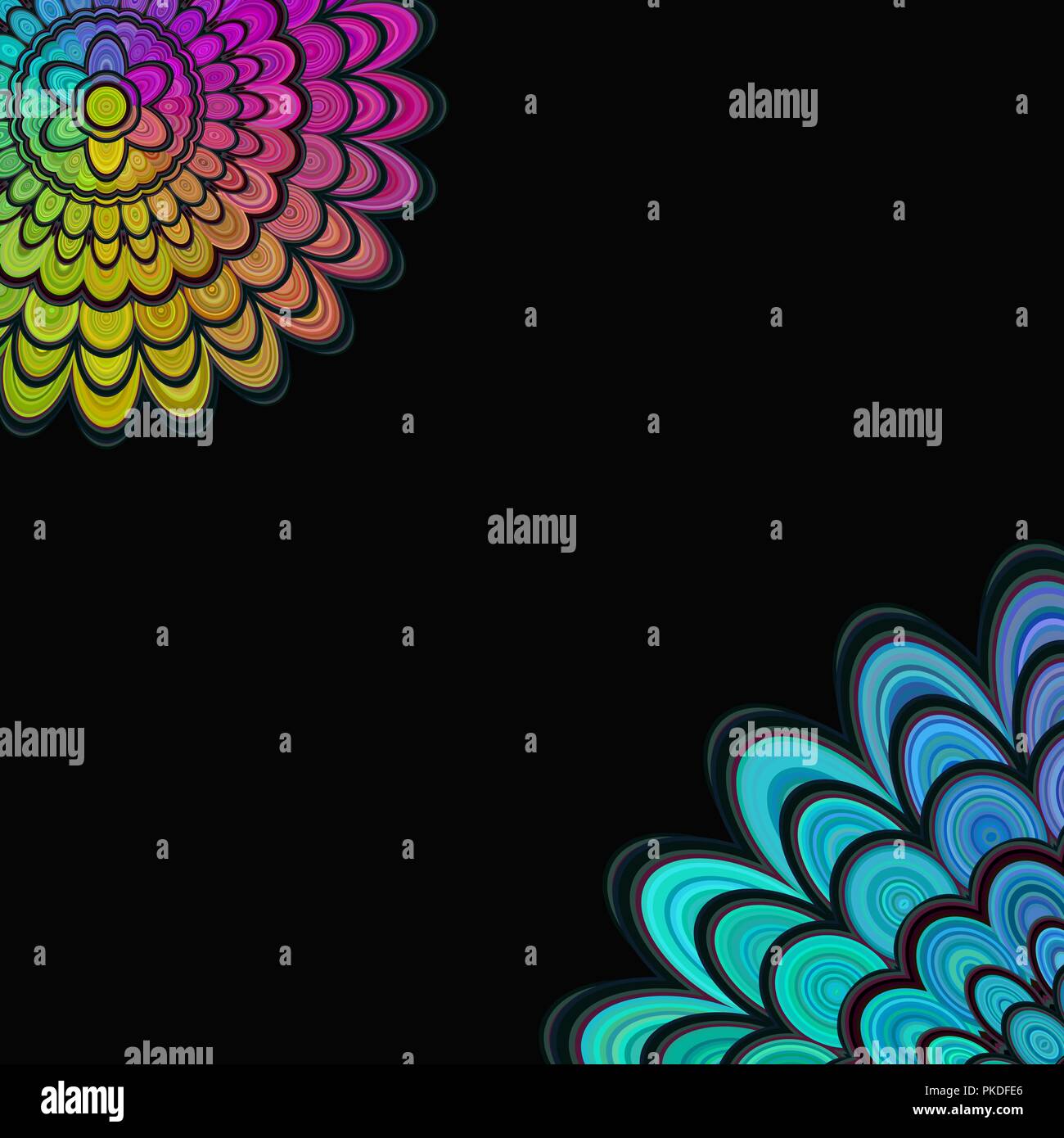 Mandala fleur numérique abstrait art fond - vector pattern design circulaire Illustration de Vecteur