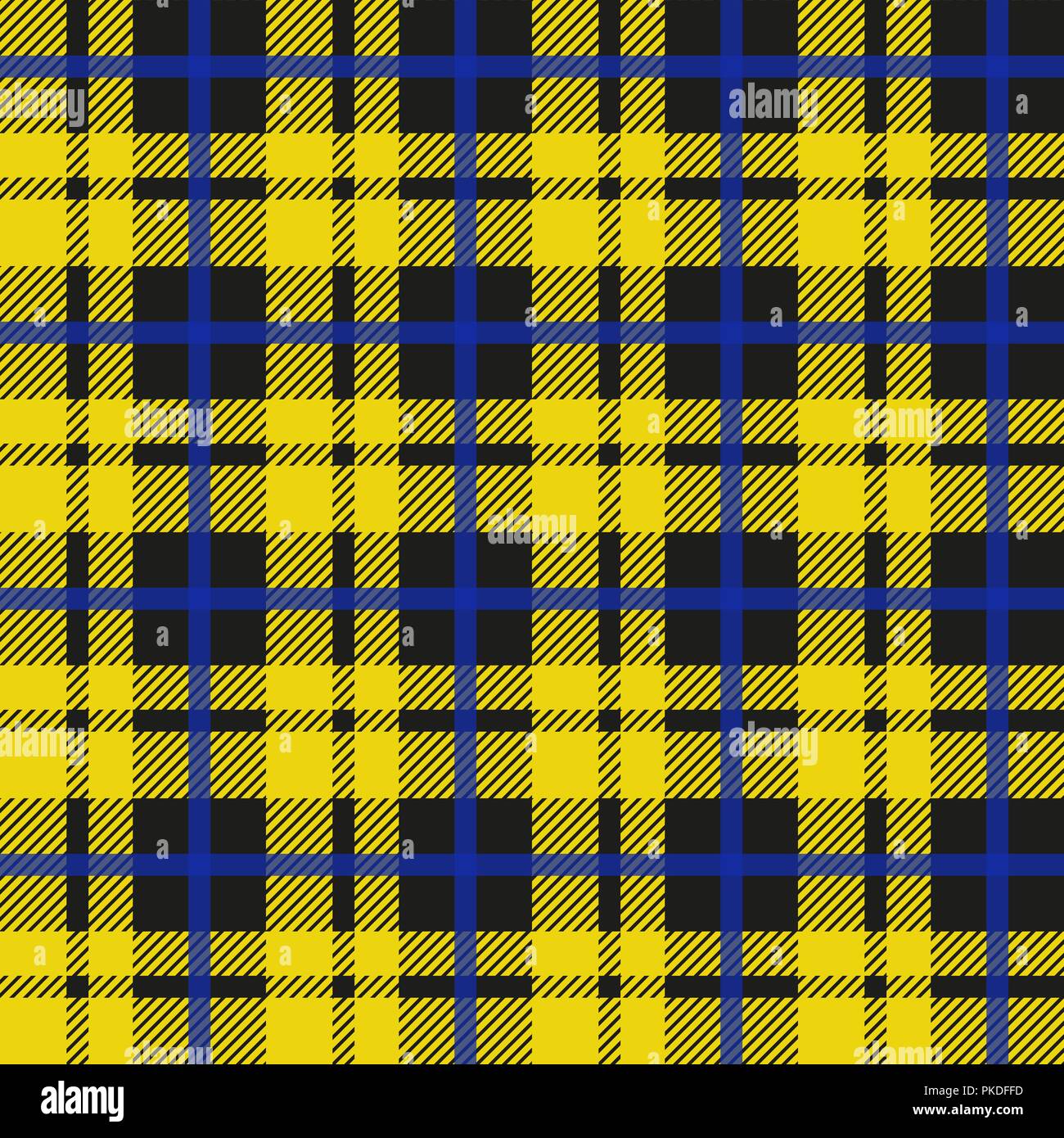 Motif Tartan. Cage écossaise. Jaune écossais checkered background. Plaid écossais jaune en couleurs. Texture tissu minuscules. Vector illustration ep Illustration de Vecteur