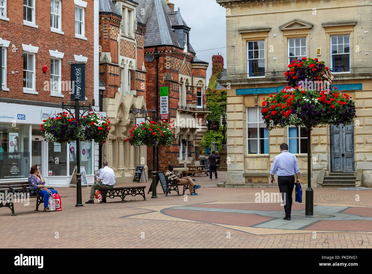 Sur la place du marché, Banbury Oxfordshire, UK. Banque D'Images