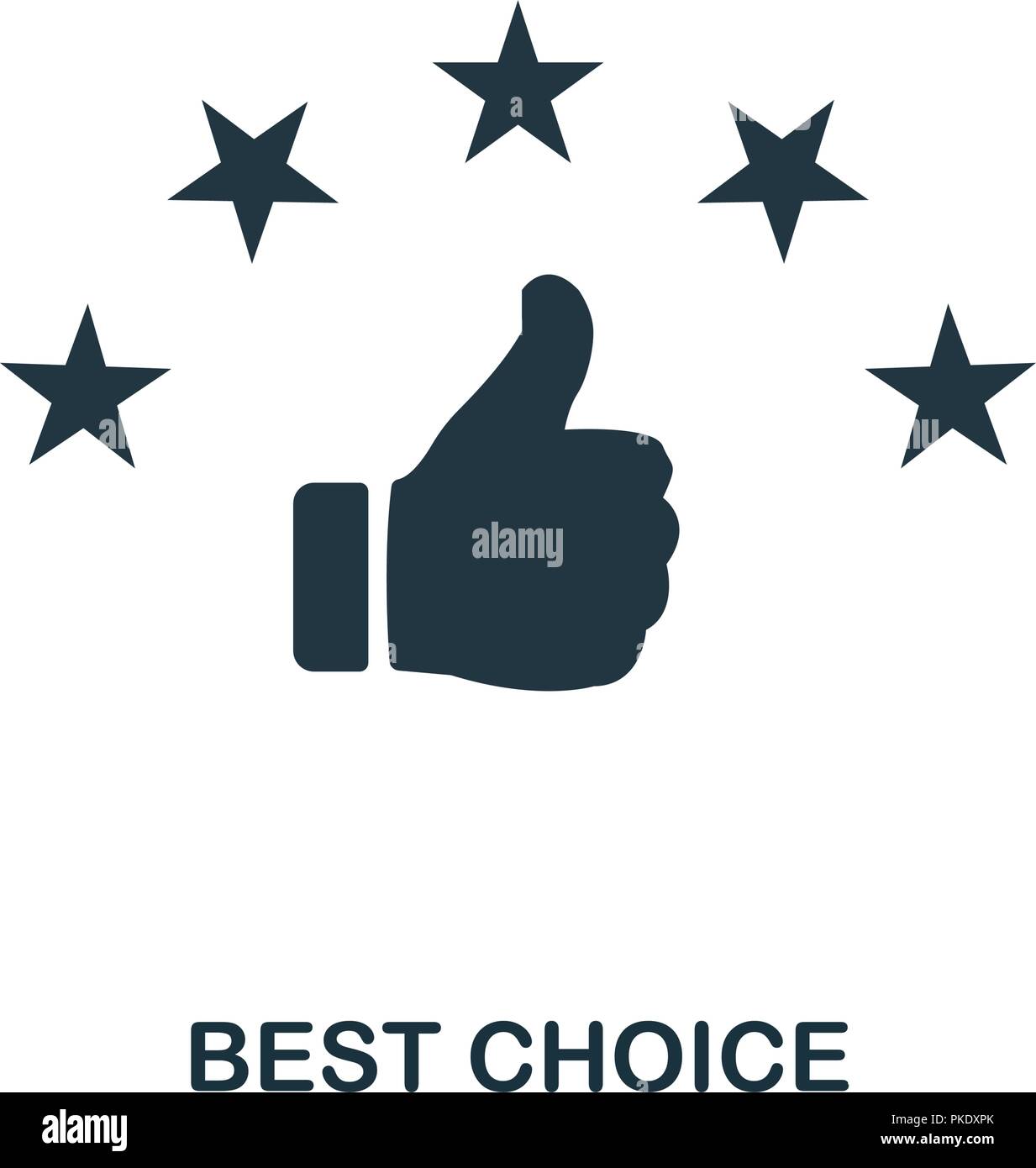 Meilleur choix icône. Design style monochrome de l'e-commerce collection. L'ASSURANCE-CHÔMAGE. Pixel simple parfait icône pictogramme meilleur choix. Web design, applications, logiciels, Illustration de Vecteur