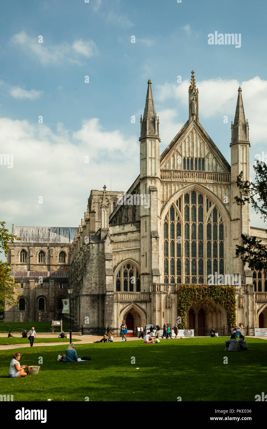 La cathédrale de Winchester, Hampshire, Angleterre. Banque D'Images