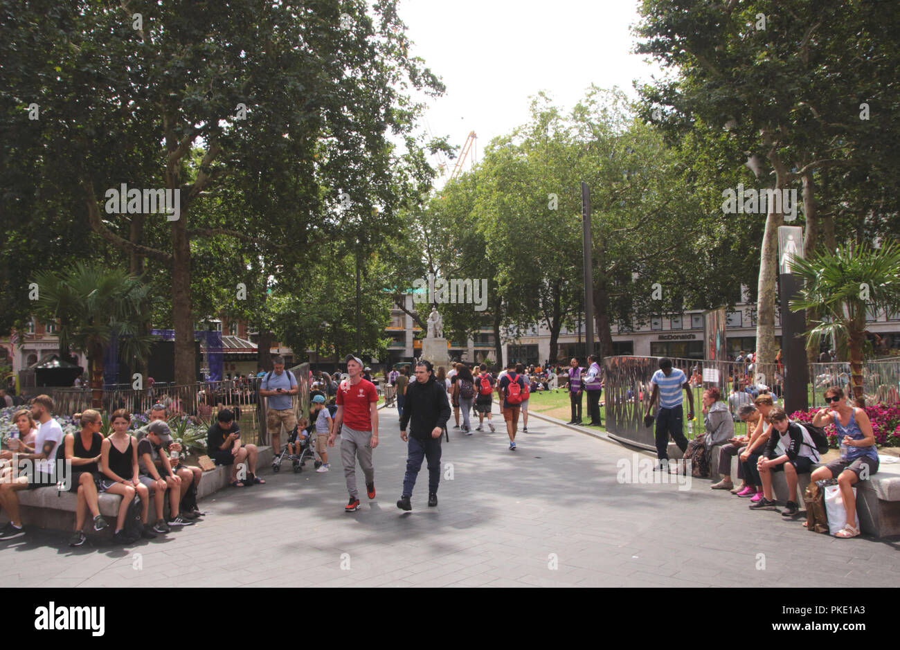 Leicester Square Gardens Londres de l'été 2018 Banque D'Images