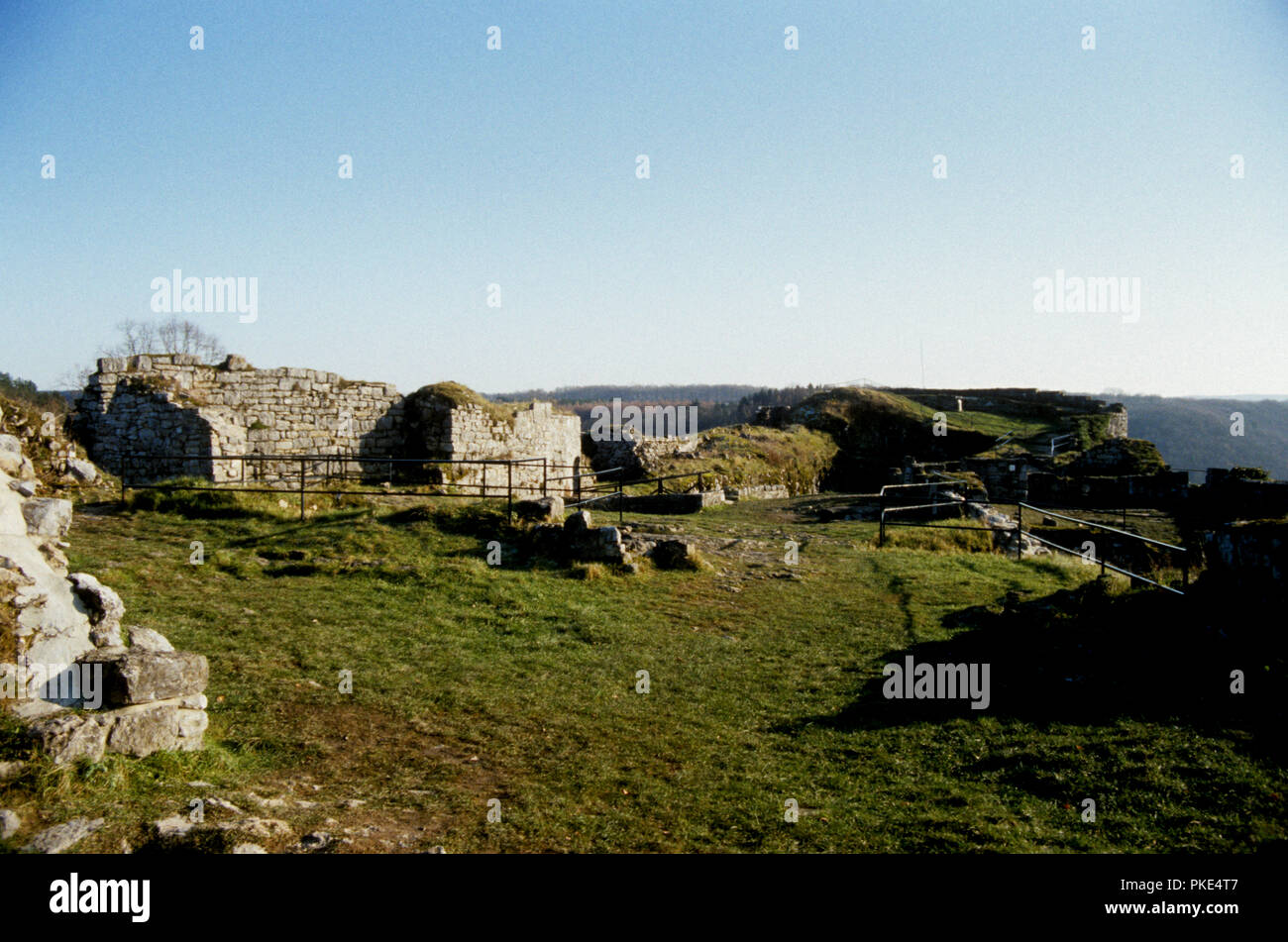 Le 11e siècle le Château Fort de Logne à Vieuxville (Belgique, 02/1994) Banque D'Images