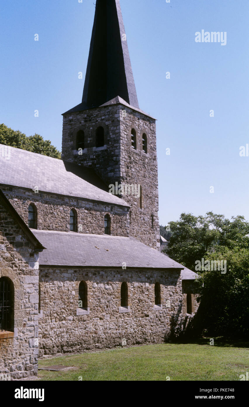 Le style Romain Saint Walburgis église à Wéris (Belgique, 08/1990) Banque D'Images