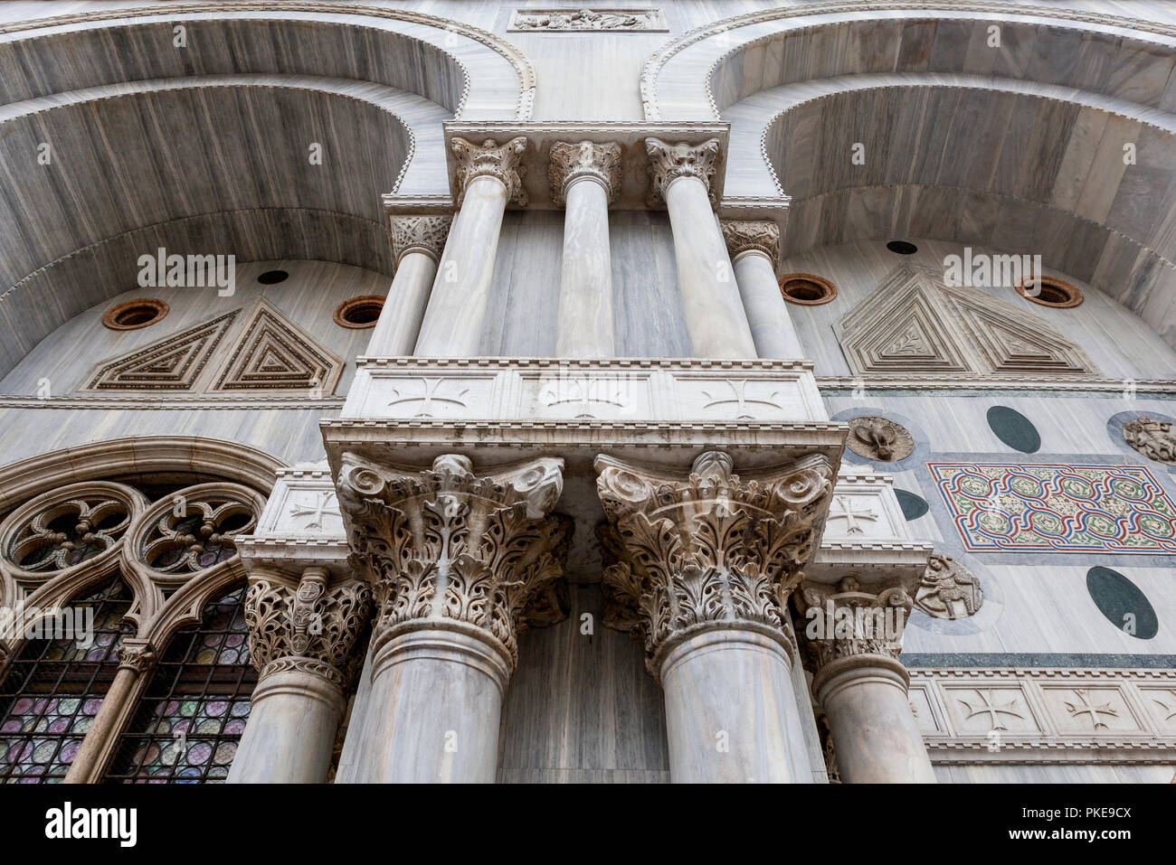 Détail de la Basilique Saint Marc, la Place Saint Marc, Venise, Italie Banque D'Images