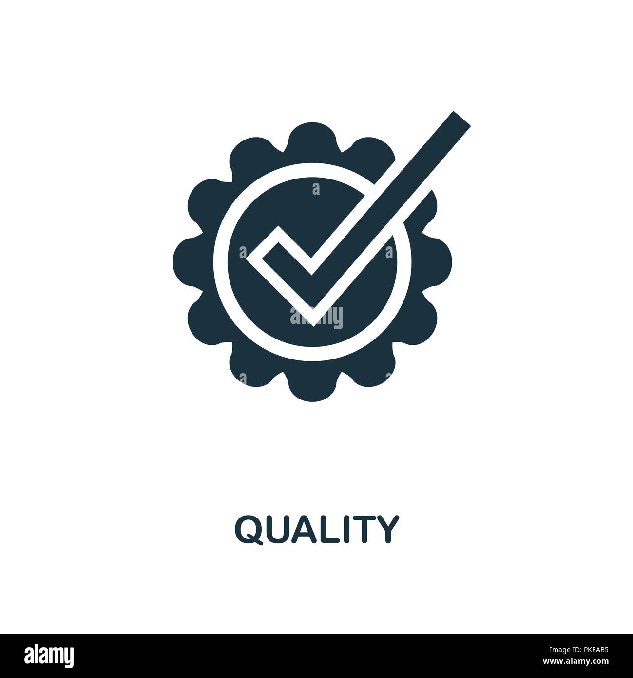 L'icône de qualité. Design style monochrome de l'e-commerce collection. L'ASSURANCE-CHÔMAGE. Pixel simple parfait qualité pictogramme icône. Web design, applications, logiciels, imprimer u Banque D'Images