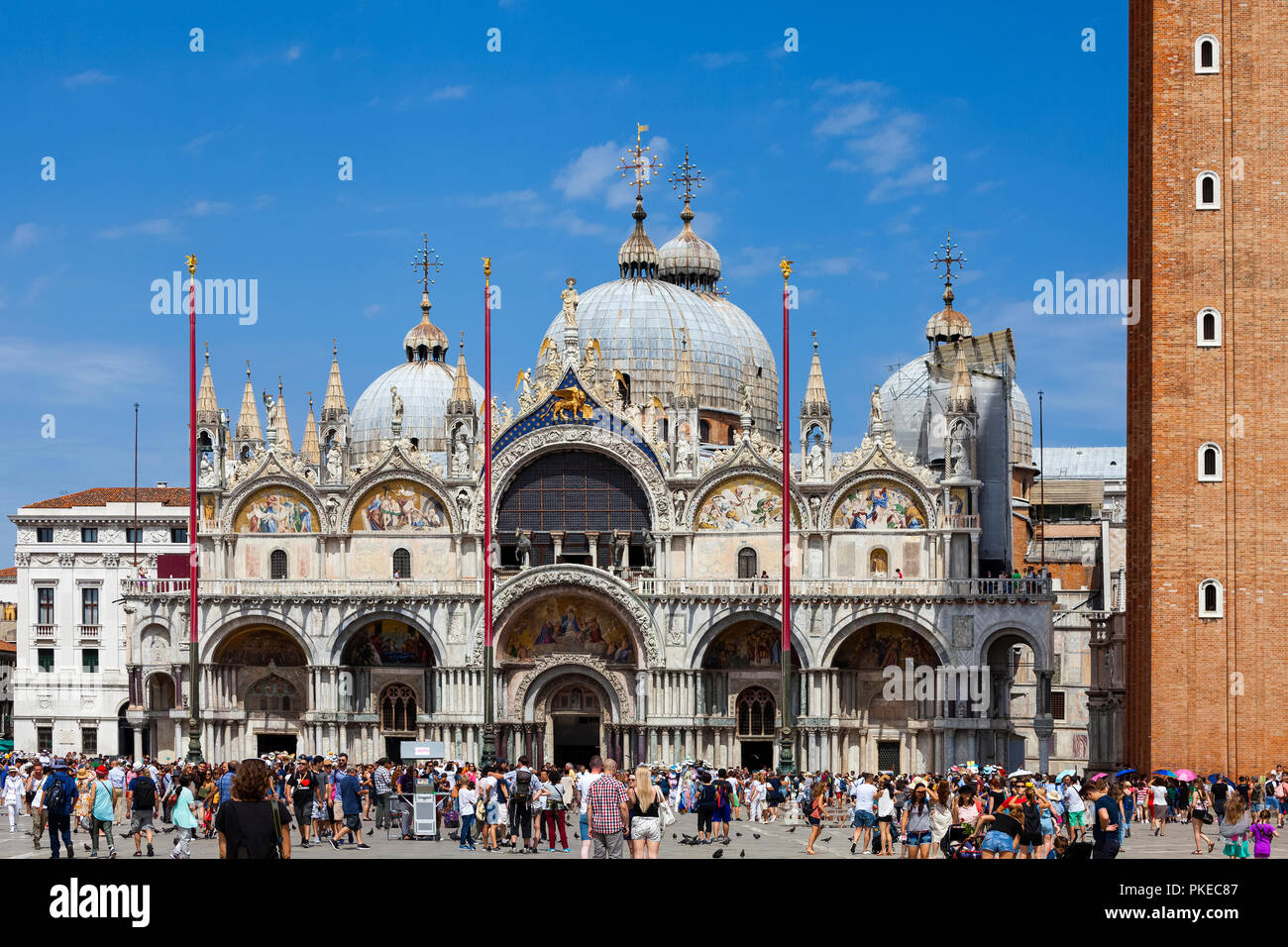 La Basilique Saint Marc, la Place Saint Marc, Venise, Italie Banque D'Images