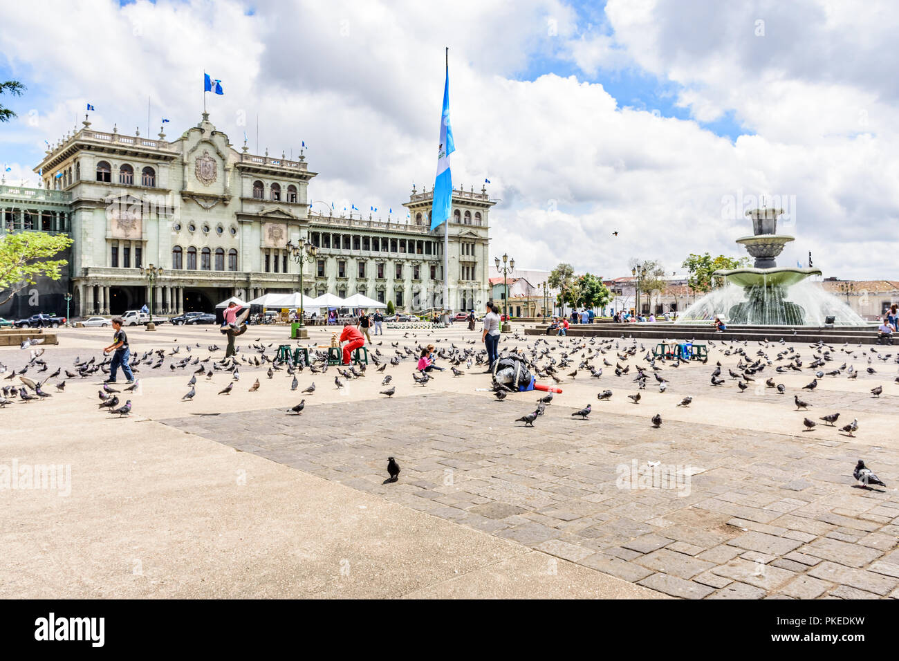 La ville de Guatemala, Guatemala - 5 septembre 2018 : Palais Présidentiel appelé Palais National de la culture sur la Plaza de la Constitucion dans la capitale. Banque D'Images