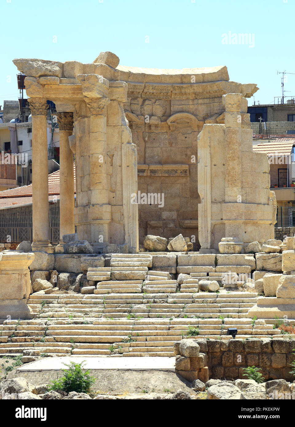 Ruines Romaines de Baalbek au Liban : le Tour de Temple de Vénus Banque D'Images