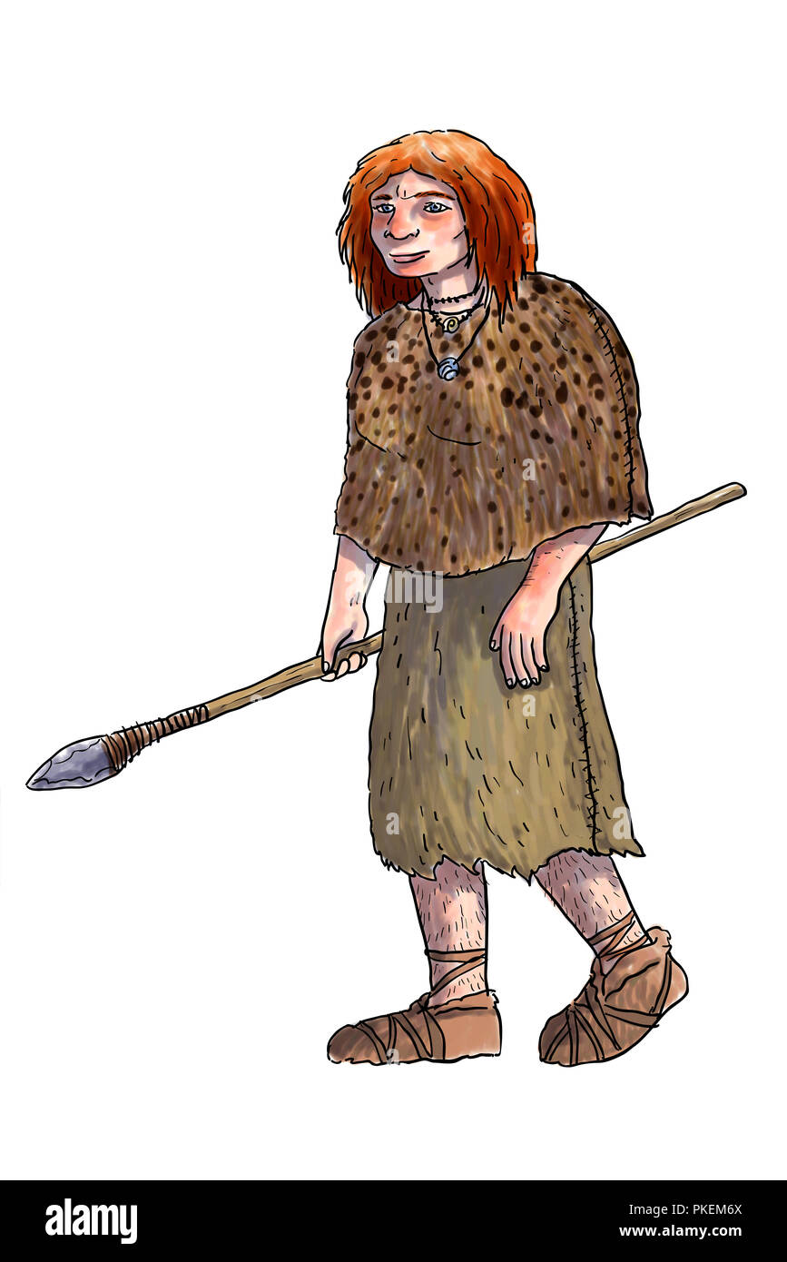 L'évolution de l'illustration numérique, l'homo erectus, l'australopithecus,sapiens Banque D'Images