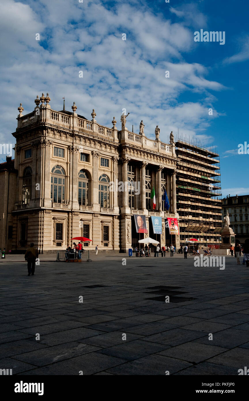 Filippo Juvarra au xviiie siècle, façade du palais Palazzo Madama, à Turin (Italie, 18/06/2010) Banque D'Images