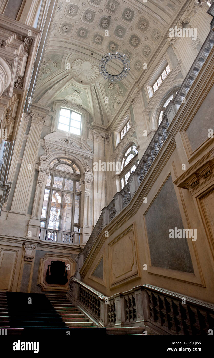 L'intérieur baroque du 18e siècle façade du palais Palazzo Madama, à Turin (Italie, 18/06/2010) Banque D'Images