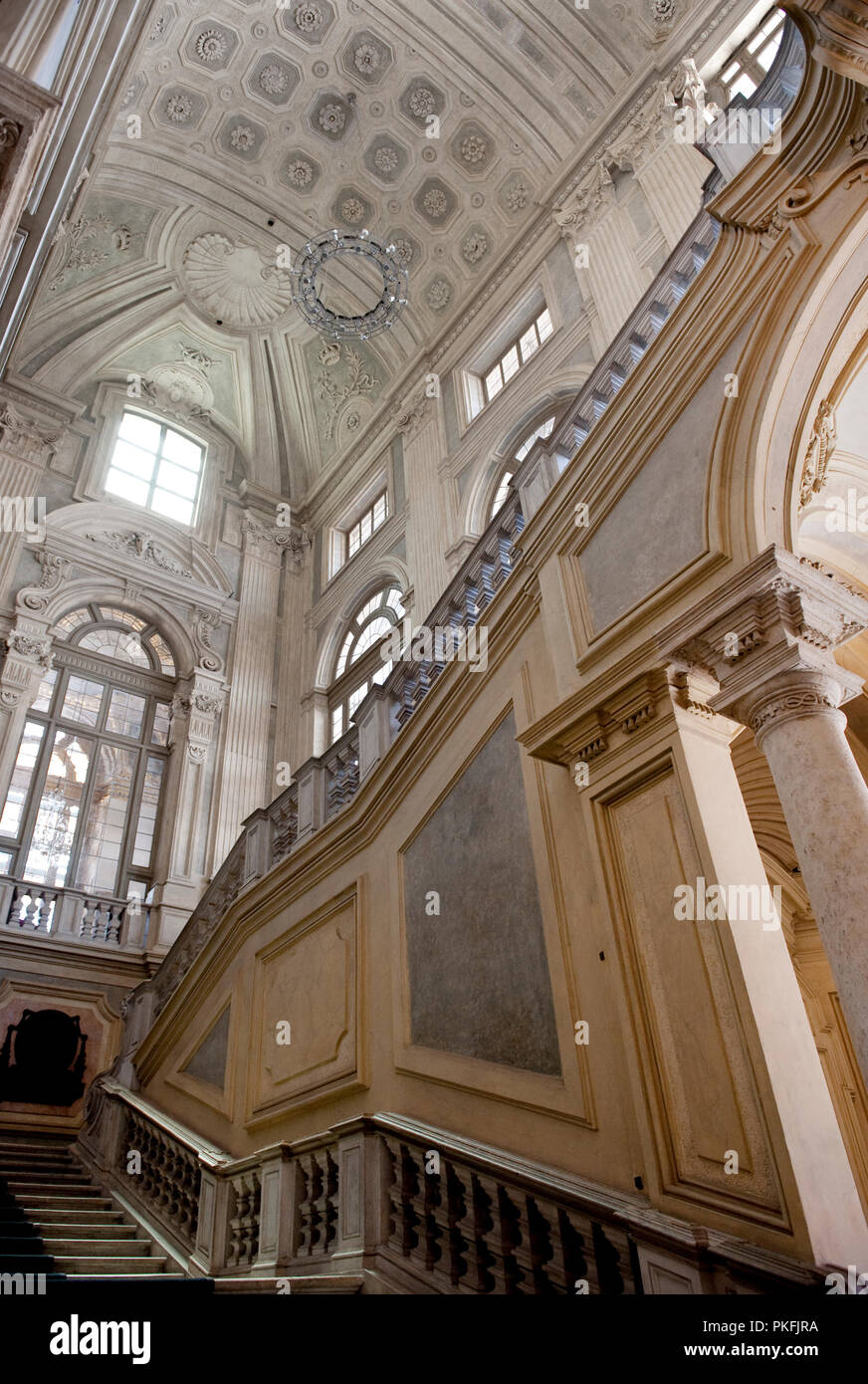 L'intérieur baroque du 18e siècle façade du palais Palazzo Madama, à Turin (Italie, 18/06/2010) Banque D'Images