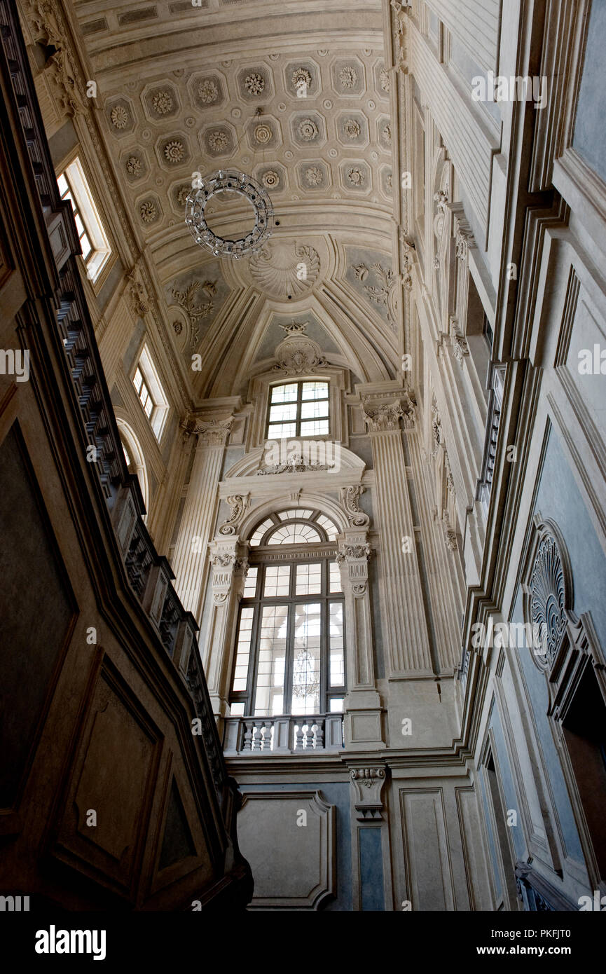 L'intérieur baroque du 18e siècle façade du palais Palazzo Madama, à Turin (Italie, 18/06/2010) Banque D'Images
