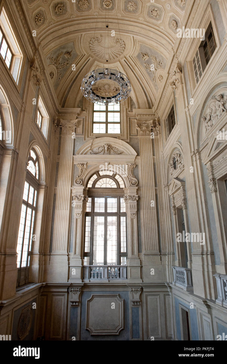 L'intérieur baroque du 18e siècle façade du palais Palazzo Madama, à Turin (Italie, 18/06/2010) Banque D'Images