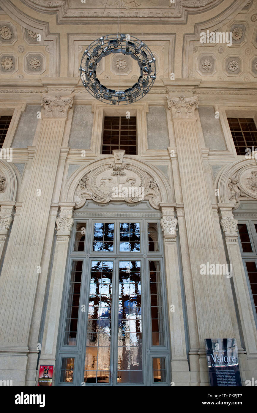 L'intérieur baroque du 18e siècle façade du palais Palazzo Madama, à Turin (Italie, 18/06/2010) Banque D'Images
