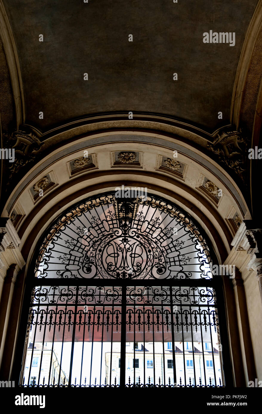 L'intérieur baroque du 18e siècle façade du palais Palazzo Madama, à Turin (Italie, 18/06/2010) Banque D'Images