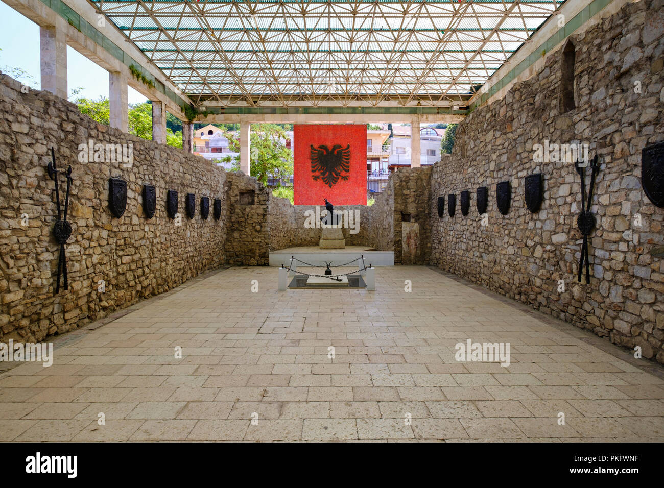 Mémorial de Skanderbeg, Église Saint Nicolas, Lezha, Lezhë, Qar Lezha, Albanie Banque D'Images