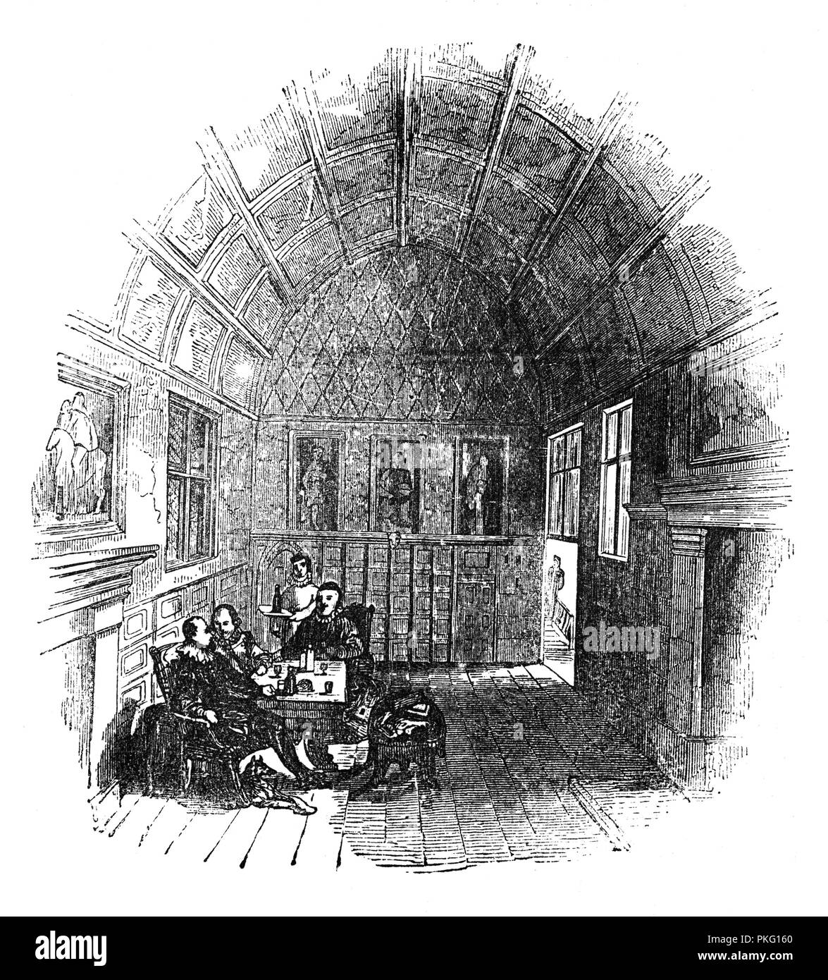L'ancien hall de l'école de grammaire du roi Édouard VI à Stratford-upon-Avon dans le Warwickshire, en Angleterre. Il y a eu un établissement scolaire il y a depuis au moins le début du xiiie siècle - établie par la Guilde de la Sainte Croix et, l'école peut retracer ses origines à mai 1295. Il est probable que le poète et dramaturge William Shakespeare est allé(e) à l'école âgés de 7 à 14 ans. Son père, John Shakespeare, Glover et un concessionnaire de laine dans la ville, a tenu le bureau de l'huissier de l'arrondissement en 1568. En tant qu'enfant, William aurait eu droit à une place à l'école. Banque D'Images