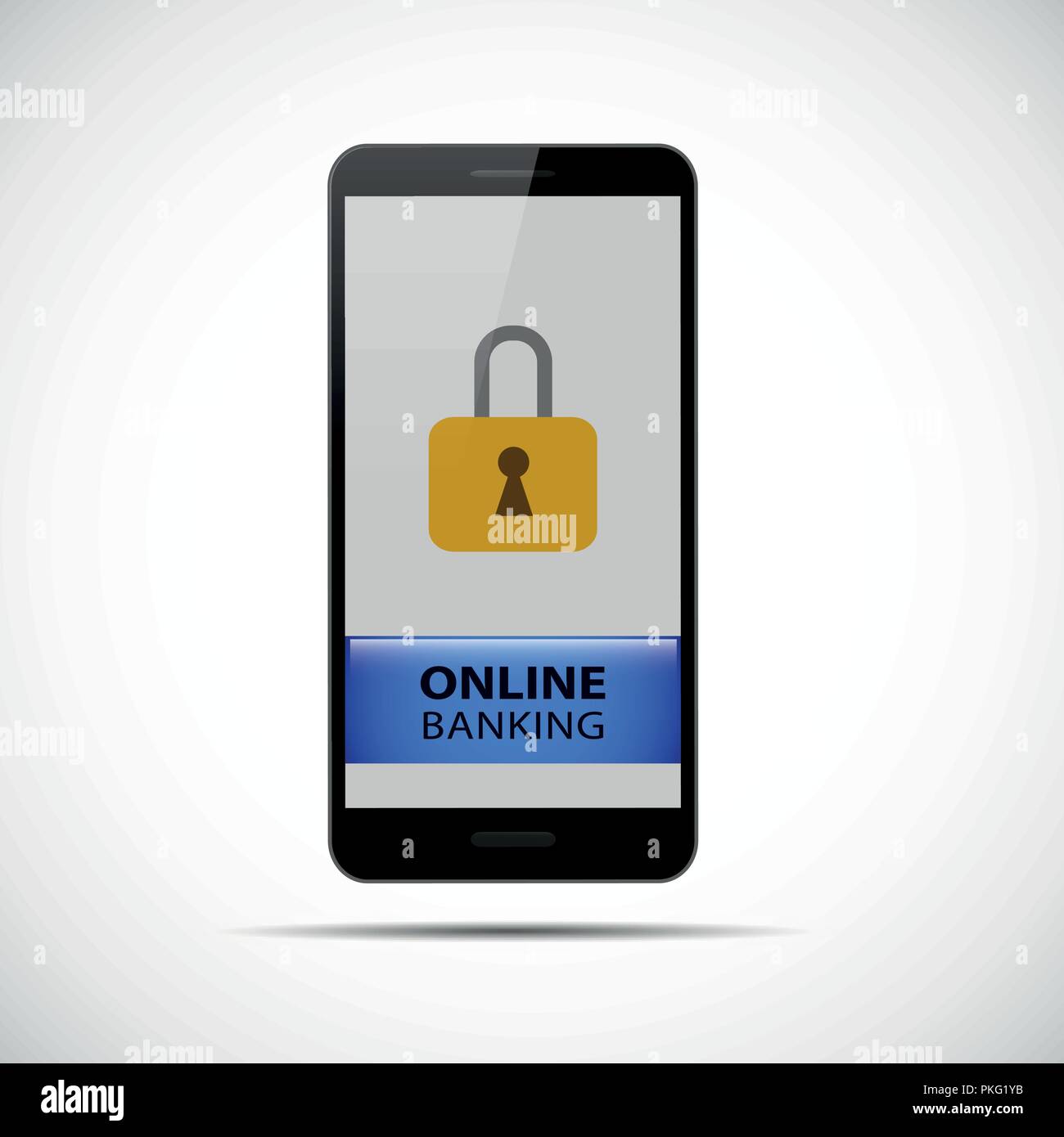 Services bancaires en ligne sécurité smartphone noir icon vector illustration EPS10 Illustration de Vecteur