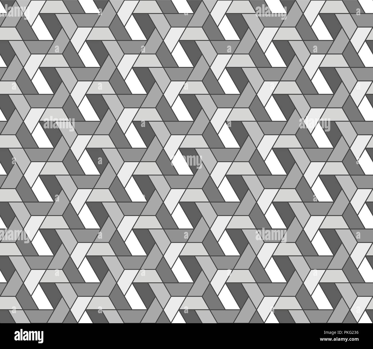 Modèle sans couture hexagonale de vecteur. Grille triangulaire géométriques répétés. Et l'illustration vectorielle Illustration de Vecteur