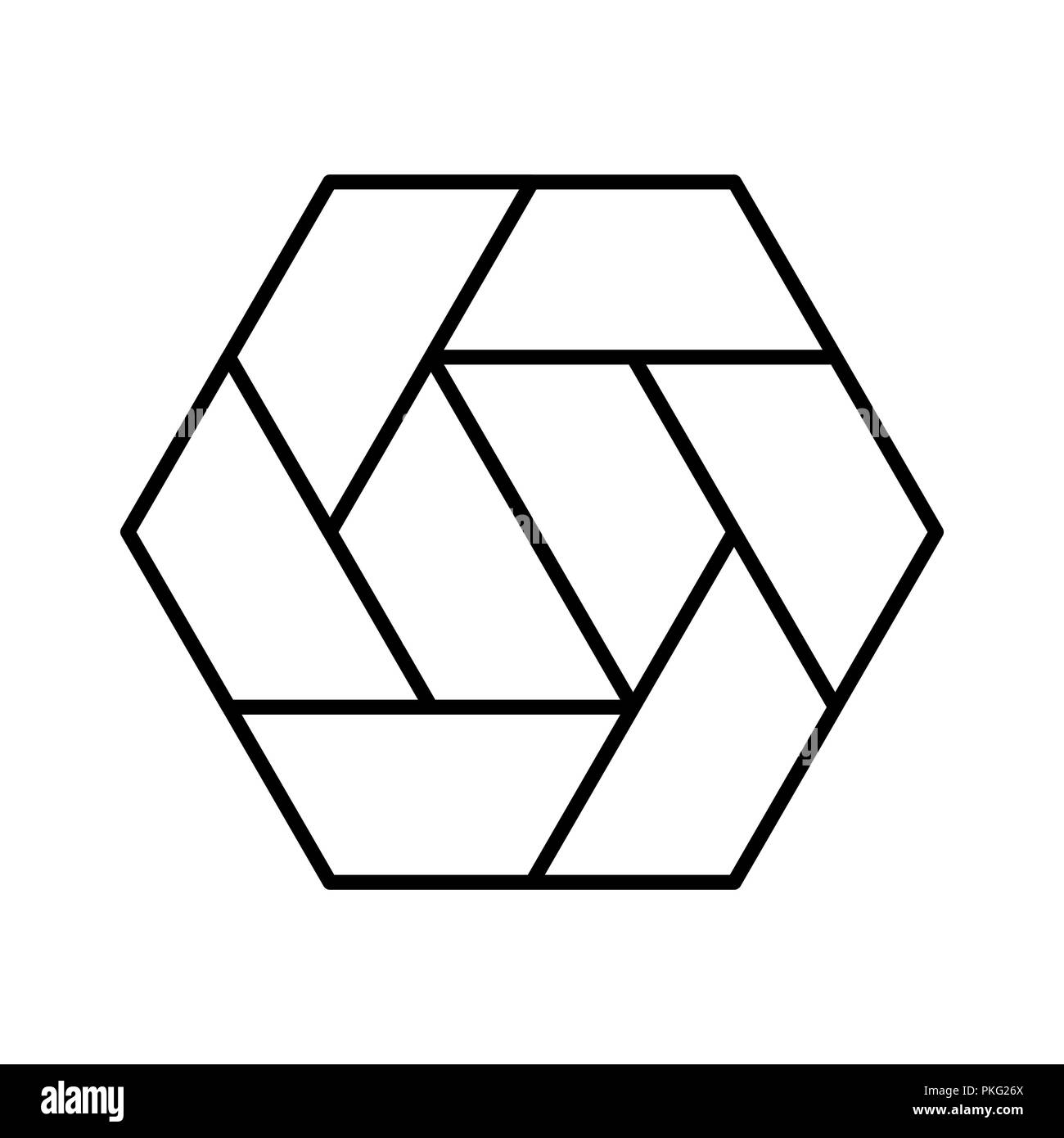 Icône hexagonale. Symbole polygone. Logo Vector et illustration Illustration de Vecteur