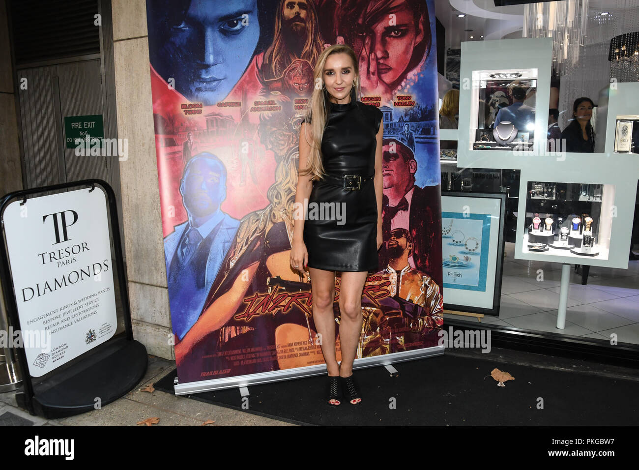 Londres, Royaume-Uni, 13 septembre 2018. Emily Adams est un présentateur Capital FM arrive à Tresor Paris En2ruders - lancer au Tresor Paris, 7 Greville street, Hatton Garden, London, UK 13 septembre 2018. Credit Photo : Alamy/Capital Live News Banque D'Images