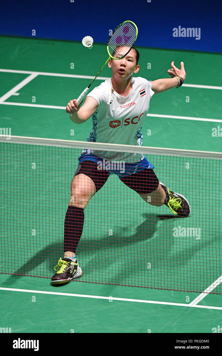 Général Sports Plaza Mori Musashino, Tokyo, Japon. 13 Sep, 2018. Pornpawee Chochuwong (THA), le 13 septembre 2018 - Badminton : Daihatsu Japon Yonex Open 2018 2ème tour féminin en général Sports Plaza Mori Musashino, Tokyo, Japon. Credit : MATSUO.K/AFLO SPORT/Alamy Live News Banque D'Images