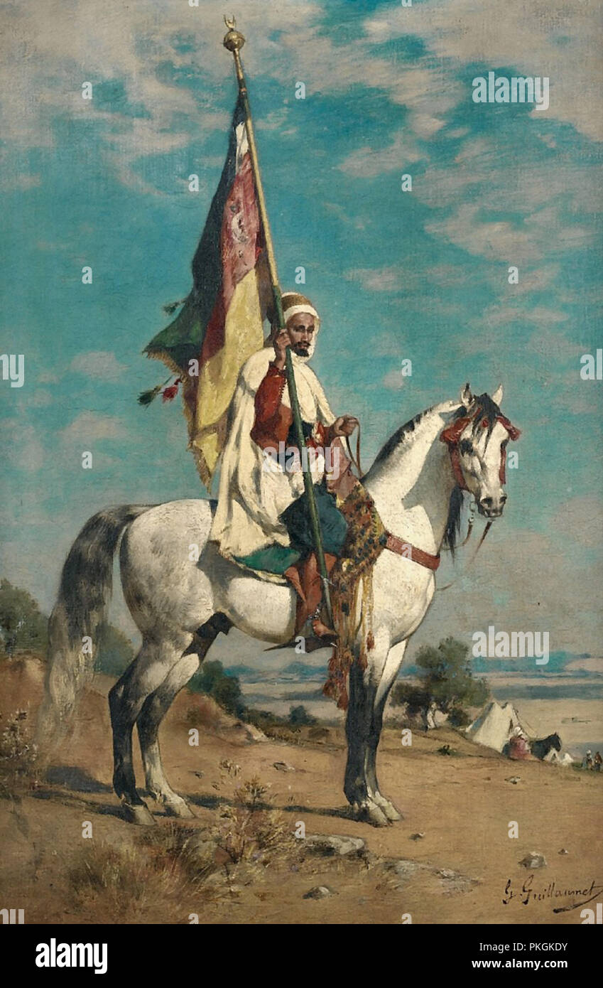 Guillaumet Gustave Achille - homme à cheval Banque D'Images