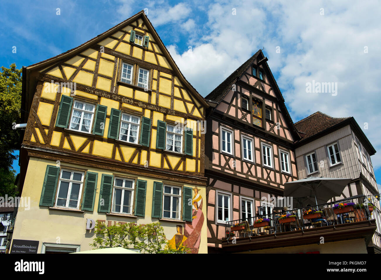 Maisons à colombages historique de la vieille ville de Im Weiler, Schwäbisch Hall, Allemagne Banque D'Images