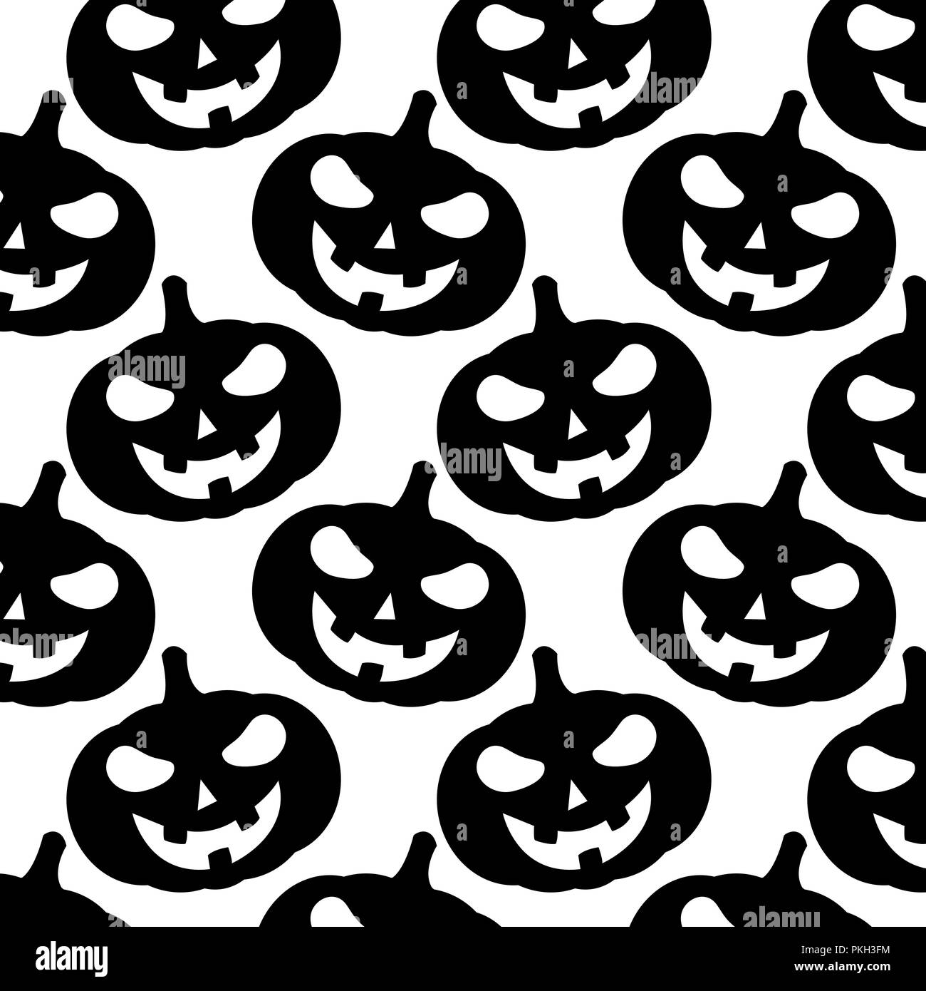 Happy Halloween. Profil de caricature transparente noir des citrouilles. Style plat. Modèle pour votre conception. Vector illustration. EPS 8 Illustration de Vecteur