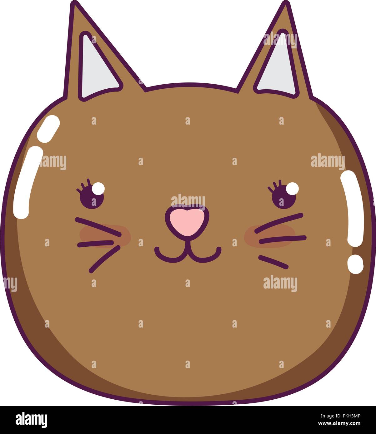 Happy cat animal nice tête vector illustration Illustration de Vecteur