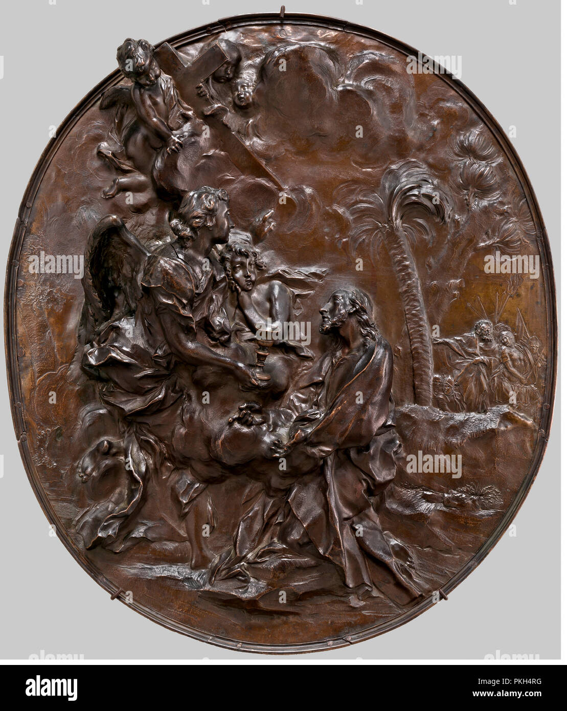 L'agonie dans le jardin. En date du : ch. 1700. Dimensions : hors tout (ovale) : 53 x 46,5 cm (20 7/8 x 18 5/16 in.). Médium : le cuivre. Musée : National Gallery of Art, Washington DC. Auteur : Angelo de Rossi. Banque D'Images