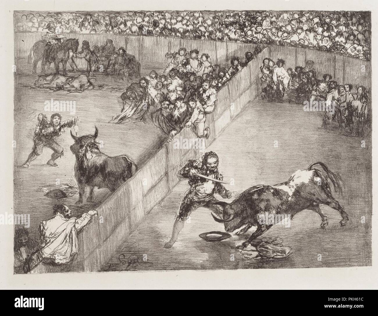 Francisco de Goya y Lucientes / 'Plaza partida'. 1825. La lithographie, grattoir de crayon sur papier vélin. Musée : Musée du Prado, Madrid, España. Banque D'Images