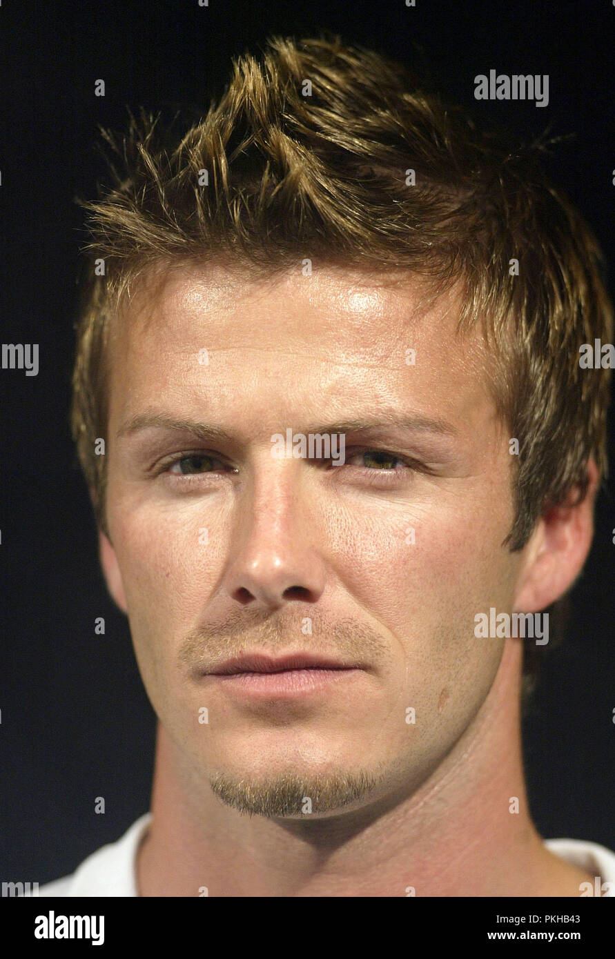 Kit Launch-Manchester umbro-Angleterre. 23 mars, 2005. Le capitaine de l'Angleterre David Beckham parle lors de la conférence de presse à l'hôtel Lowry en avant de la qualification de la Coupe du Monde avec l'Irlande du Nord le samedi. Ref : CMT38-226JCAI-240305 Photo par jour/MediaPunch/ Historique Banque D'Images