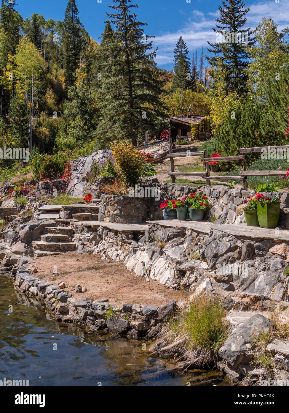 Plantes et Jardins, Strawberry Park Hot Springs, Steamboat Springs, Colorado. Banque D'Images