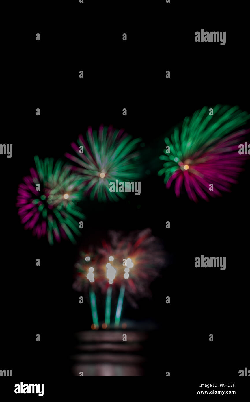 L'été de l'événement annuel d'artifice à la plage de Scheveningen à La Haye le 17 août, La Haye, Pays-Bas, Europe, Fireworks par pays Chine Banque D'Images