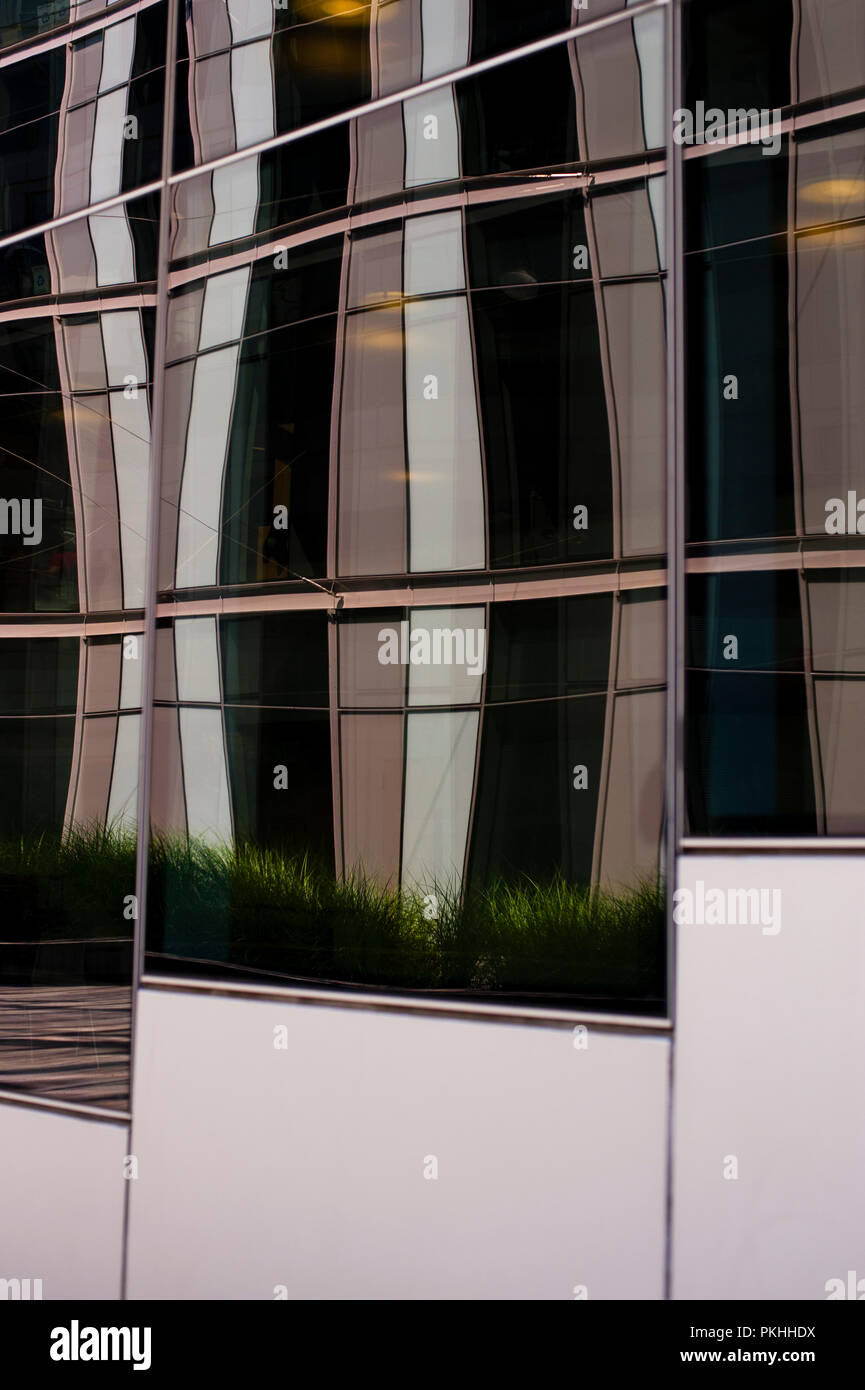 Centre-ville de Seattle avec abstract close-up de la façade de l'immeuble Banque D'Images