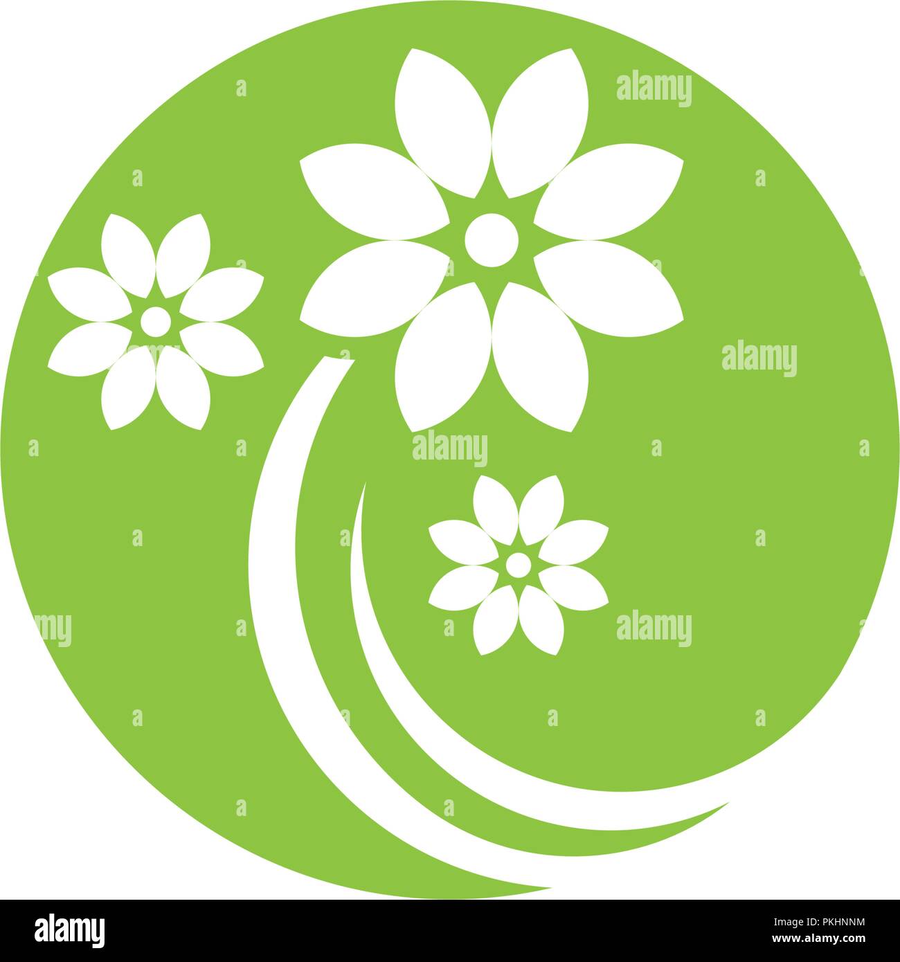 Icône fleur cercle Modèle Logo vector illustration design Illustration de Vecteur