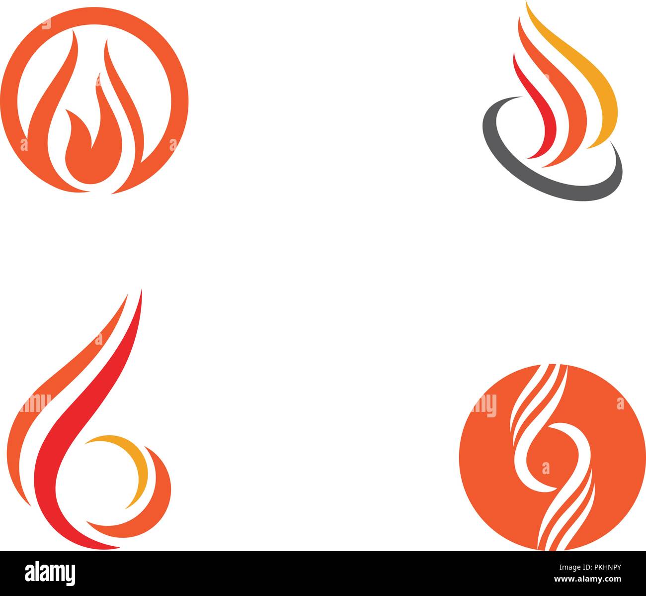 Feu flamme Modèle Logo vector illustration design Illustration de Vecteur