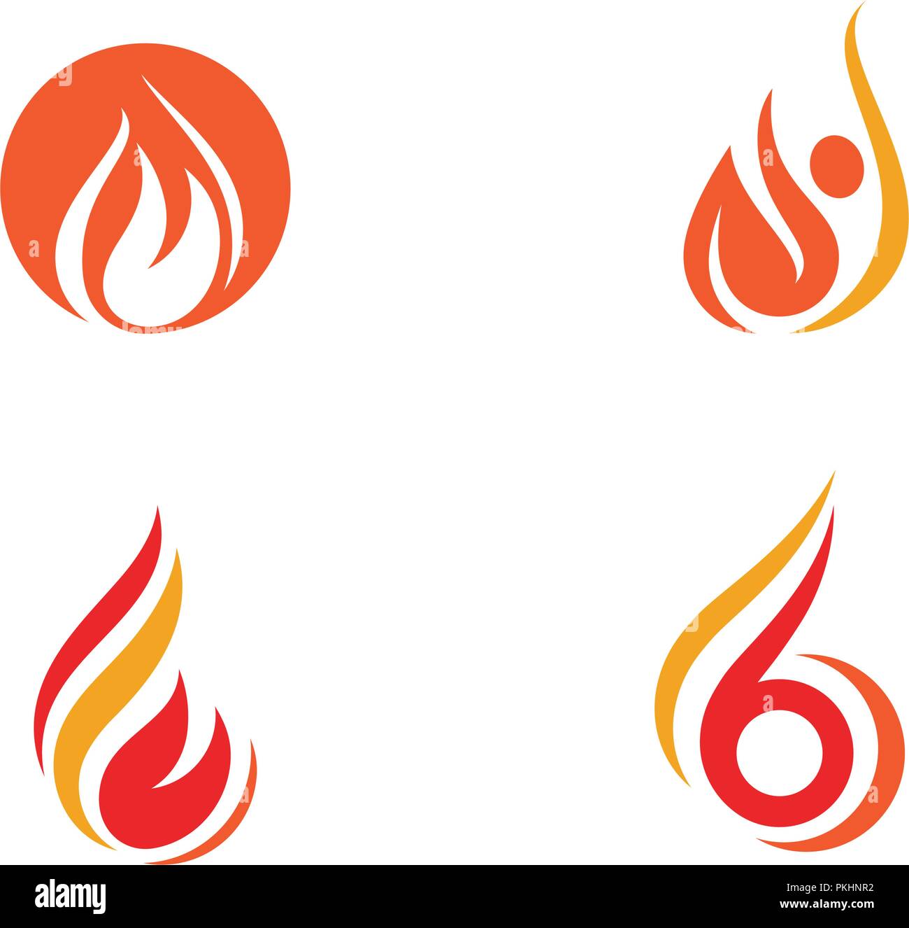 Feu flamme Modèle Logo vector illustration design Illustration de Vecteur