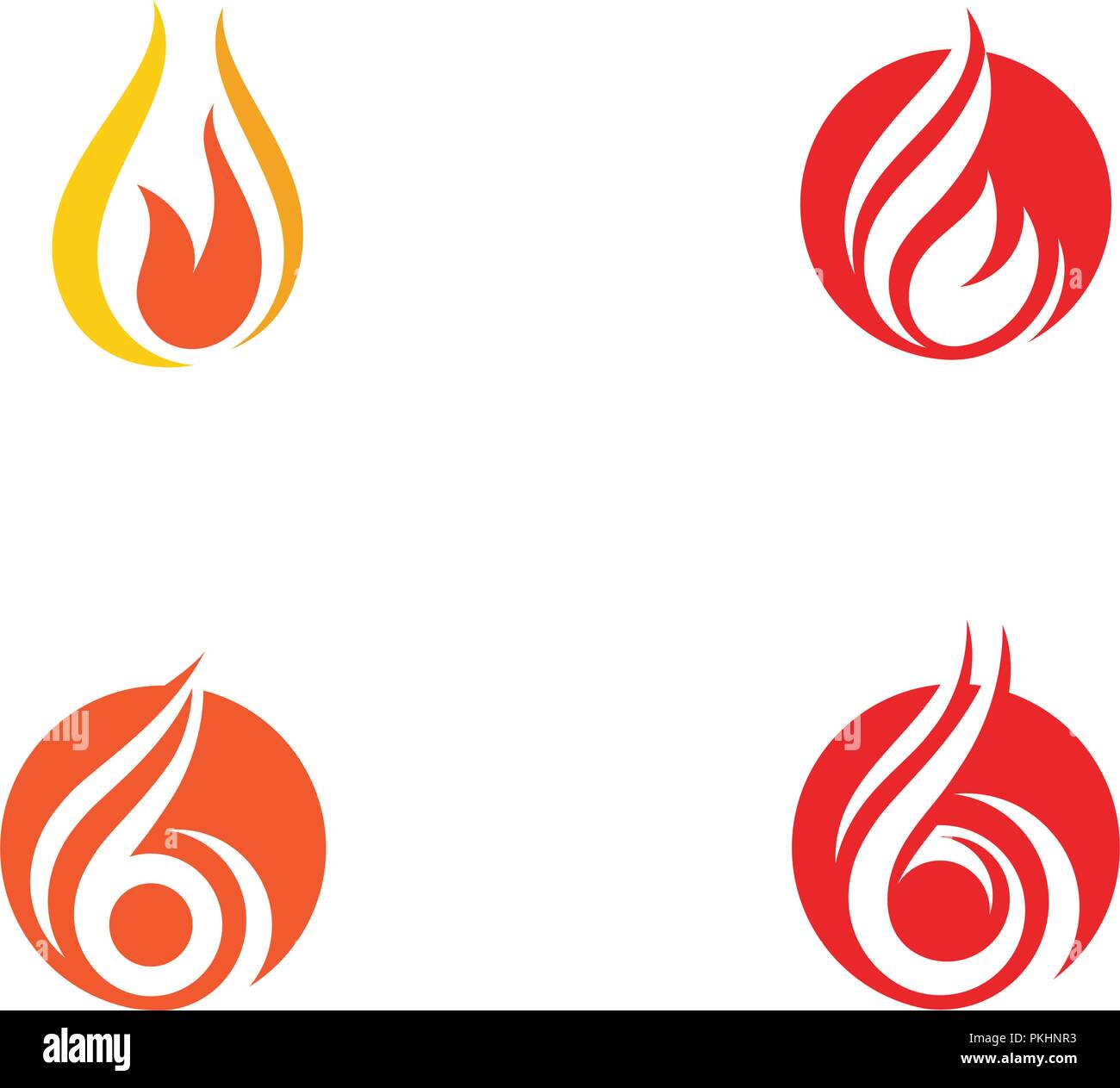 Feu flamme Modèle Logo vector illustration design Illustration de Vecteur